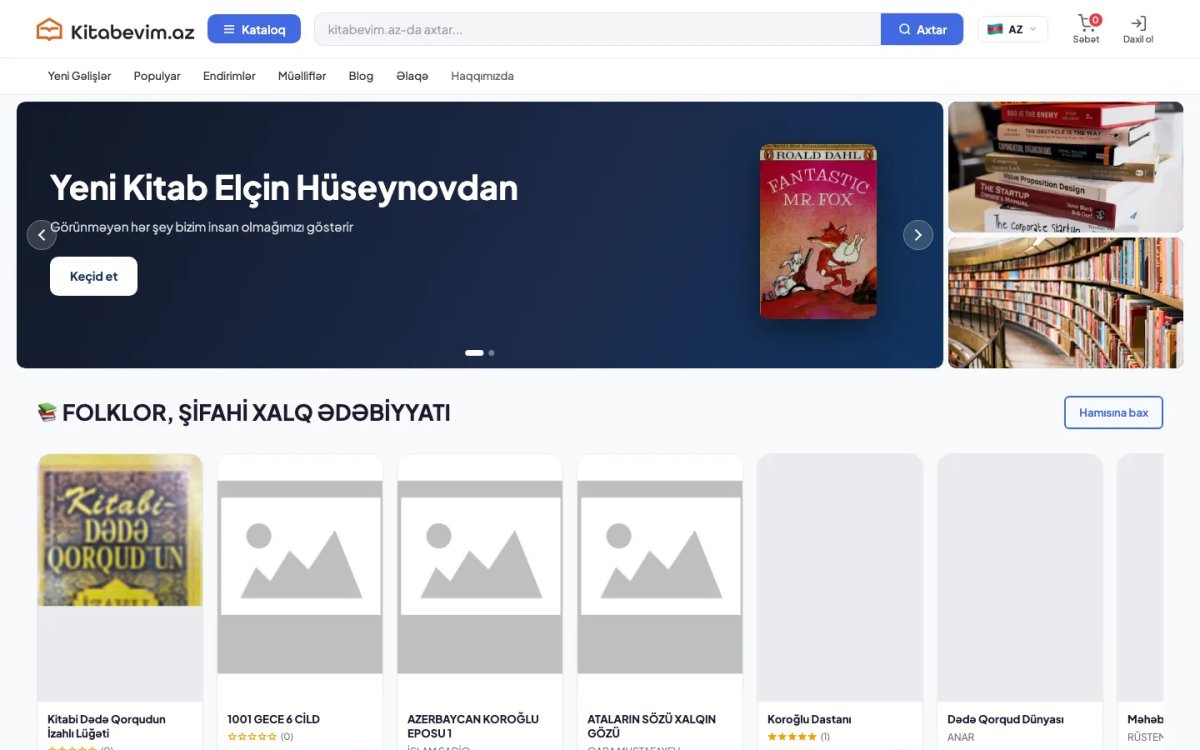 Kitabevim.az üçün onlayn kitab mağazası