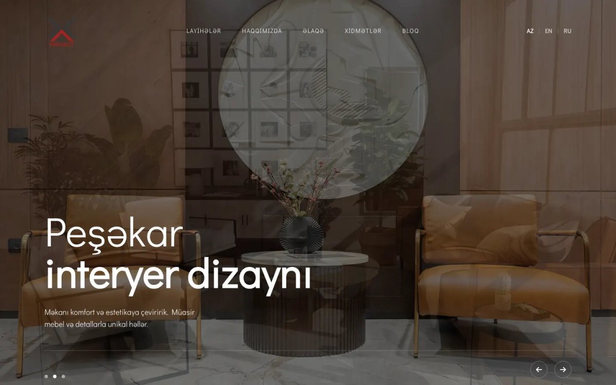 XPROJECT üçün lüks mebel istehsalı və layihə portfoliosu saytı