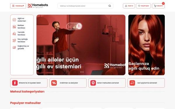 Homebots üçün hərtərəfli rəqəmsal marketinq və e-ticarət platforması