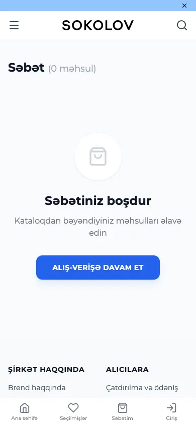 SOKOLOV üçün onlayn zinət mağazası