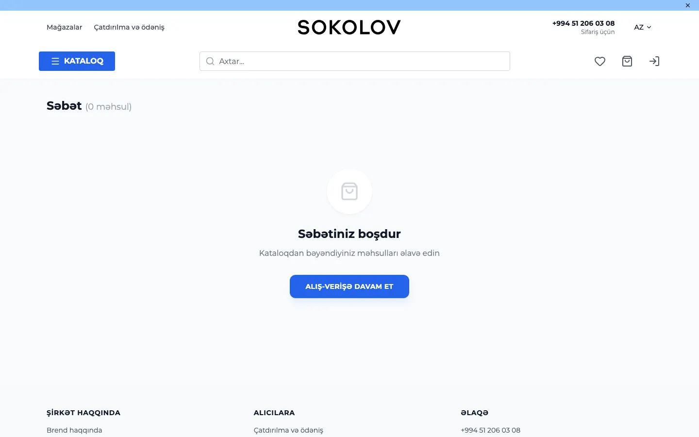 SOKOLOV üçün onlayn zinət mağazası