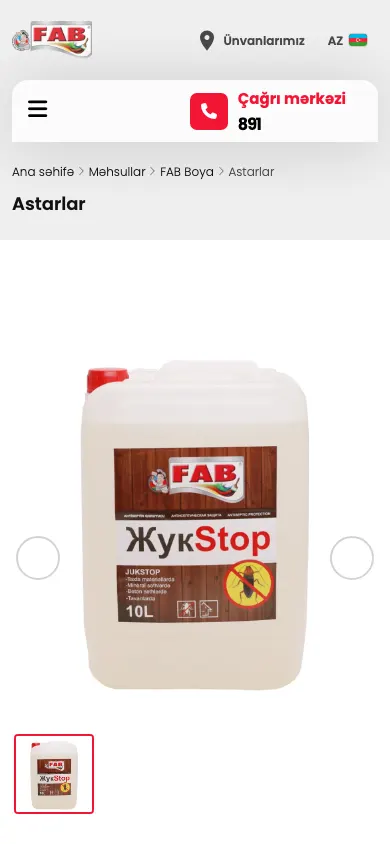FAB Boya üçün geniş məhsul kataloqu və korporativ veb-sayt