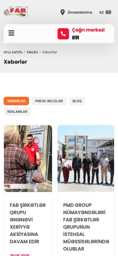 FAB Boya üçün geniş məhsul kataloqu və korporativ veb-sayt