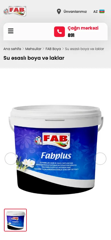 FAB Boya üçün geniş məhsul kataloqu və korporativ veb-sayt