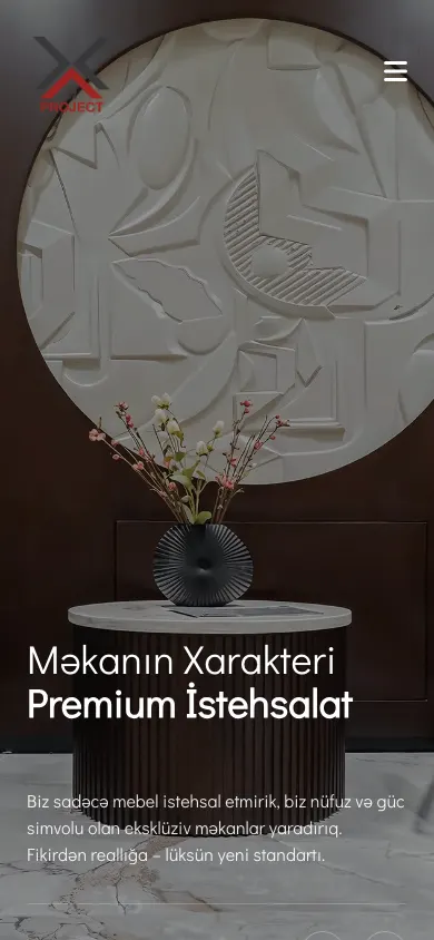 XPROJECT üçün lüks mebel istehsalı və layihə portfoliosu saytı
