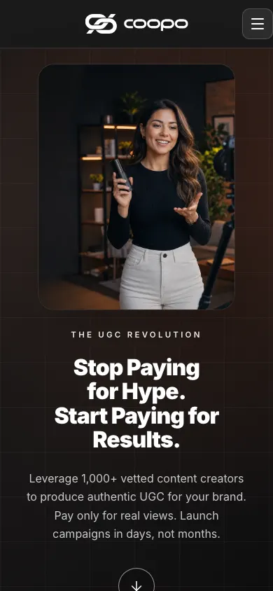 Coopo üçün UGC marketpleys platformasının hazırlanması