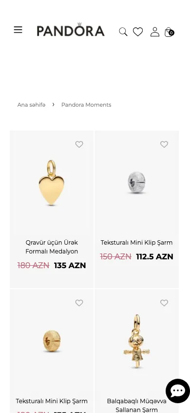 Pandora Azərbaycan üçün onlayn zərgərlik mağazası