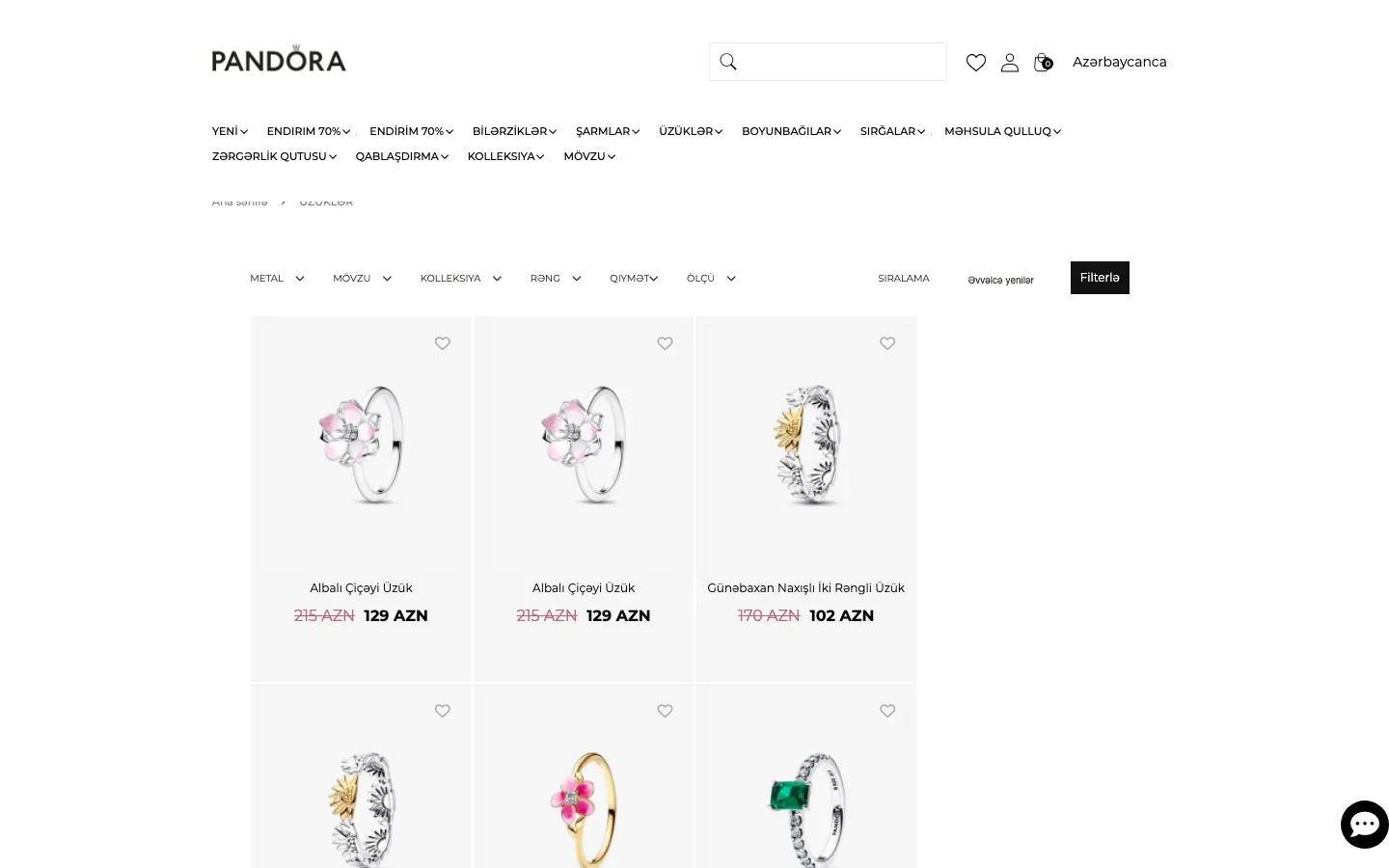 Pandora Azərbaycan üçün onlayn zərgərlik mağazası