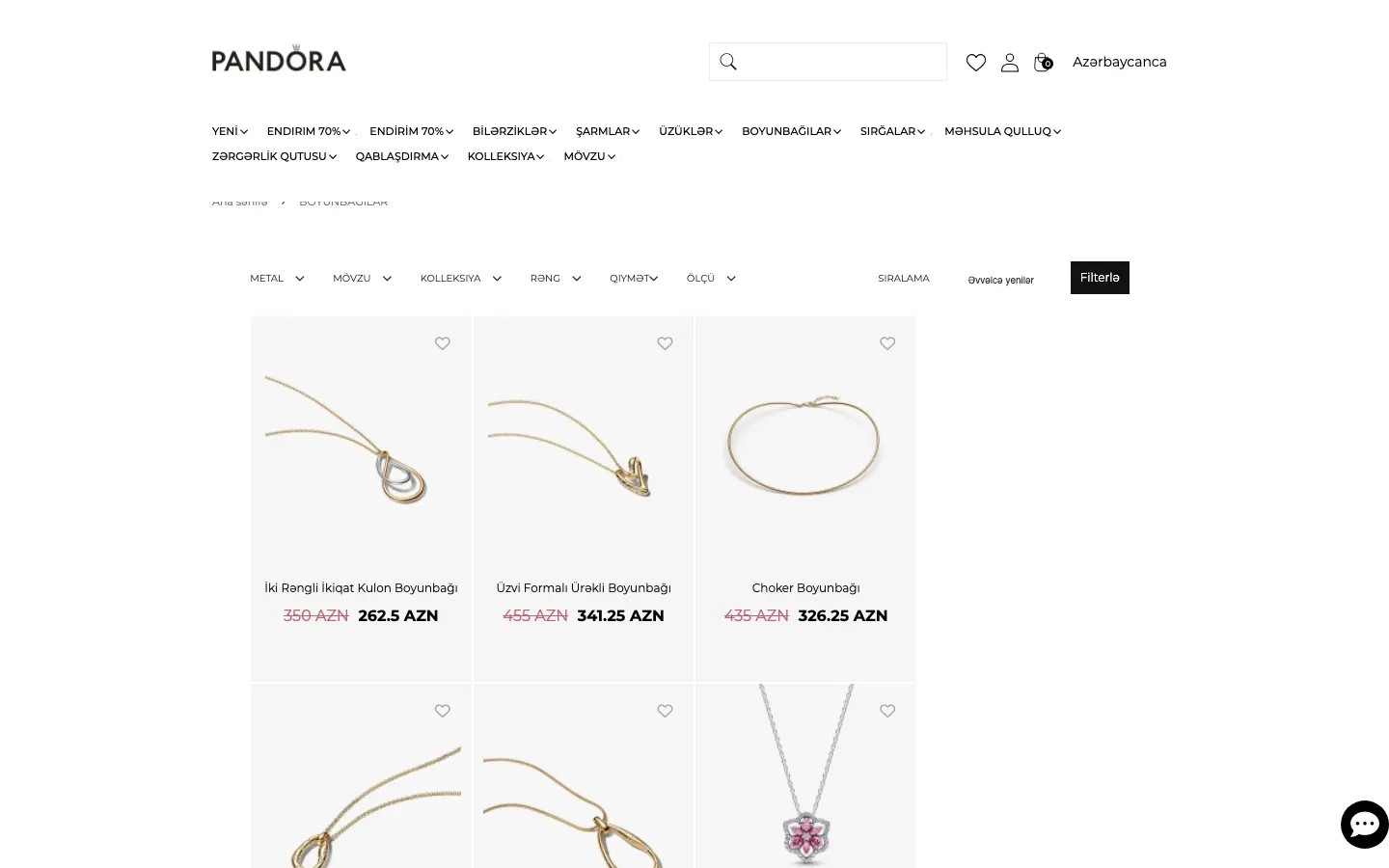 Pandora Azərbaycan üçün onlayn zərgərlik mağazası