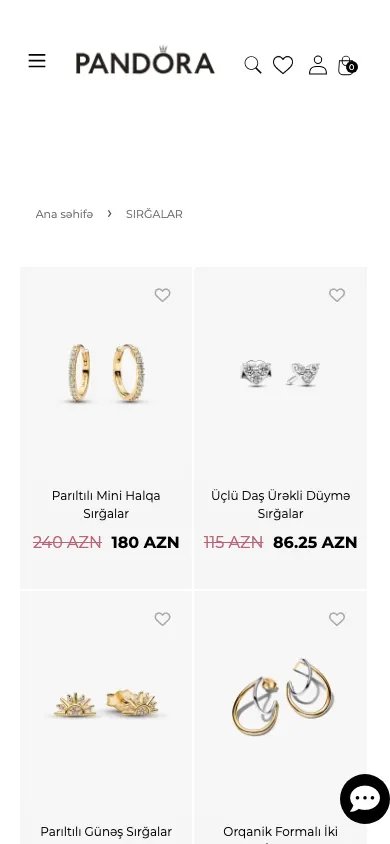 Pandora Azərbaycan üçün onlayn zərgərlik mağazası