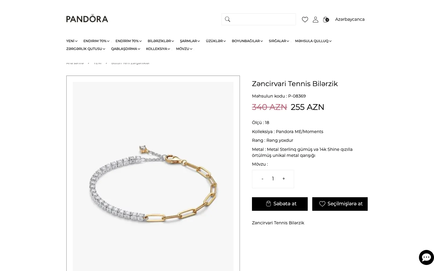 Pandora Azərbaycan üçün onlayn zərgərlik mağazası