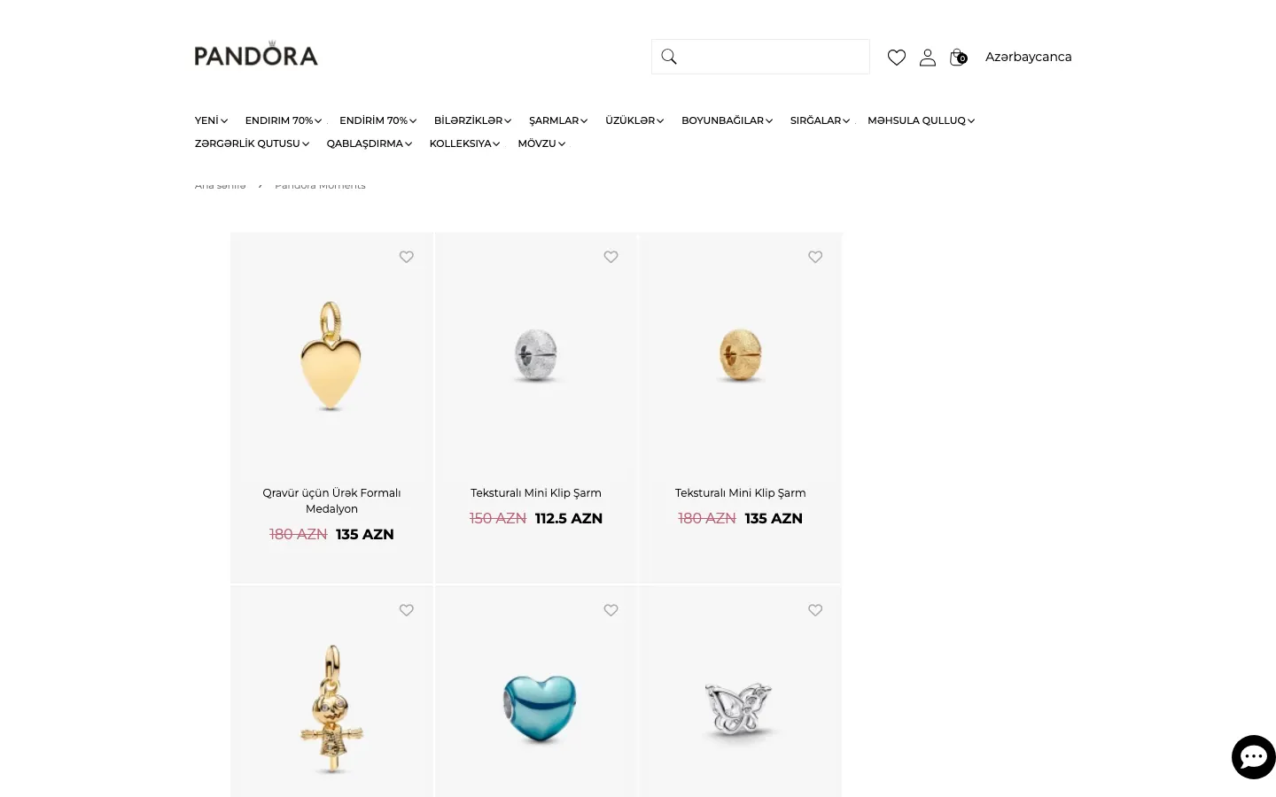 Pandora Azərbaycan üçün onlayn zərgərlik mağazası