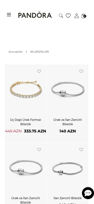 Pandora Azərbaycan üçün onlayn zərgərlik mağazası