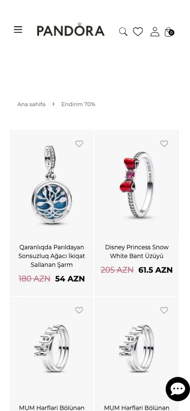Pandora Azərbaycan üçün onlayn zərgərlik mağazası