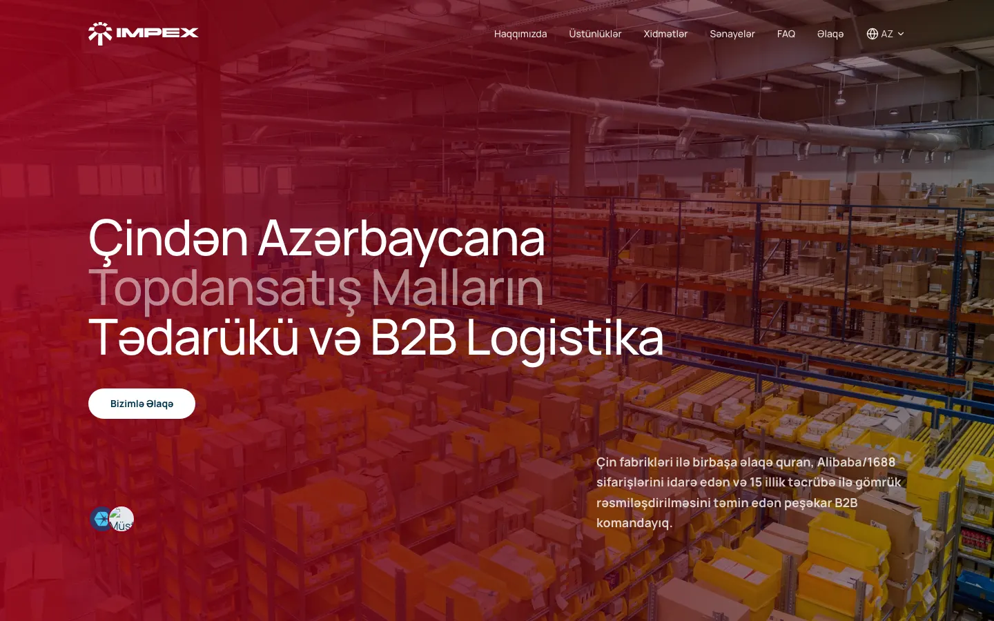 IMPEX üçün Çin-Azərbaycan B2B tədarük vebsaytı