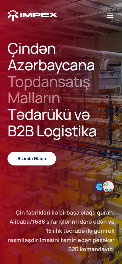IMPEX üçün Çin-Azərbaycan B2B tədarük vebsaytı