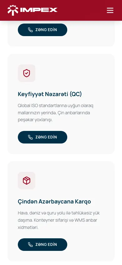 IMPEX üçün Çin-Azərbaycan B2B tədarük vebsaytı