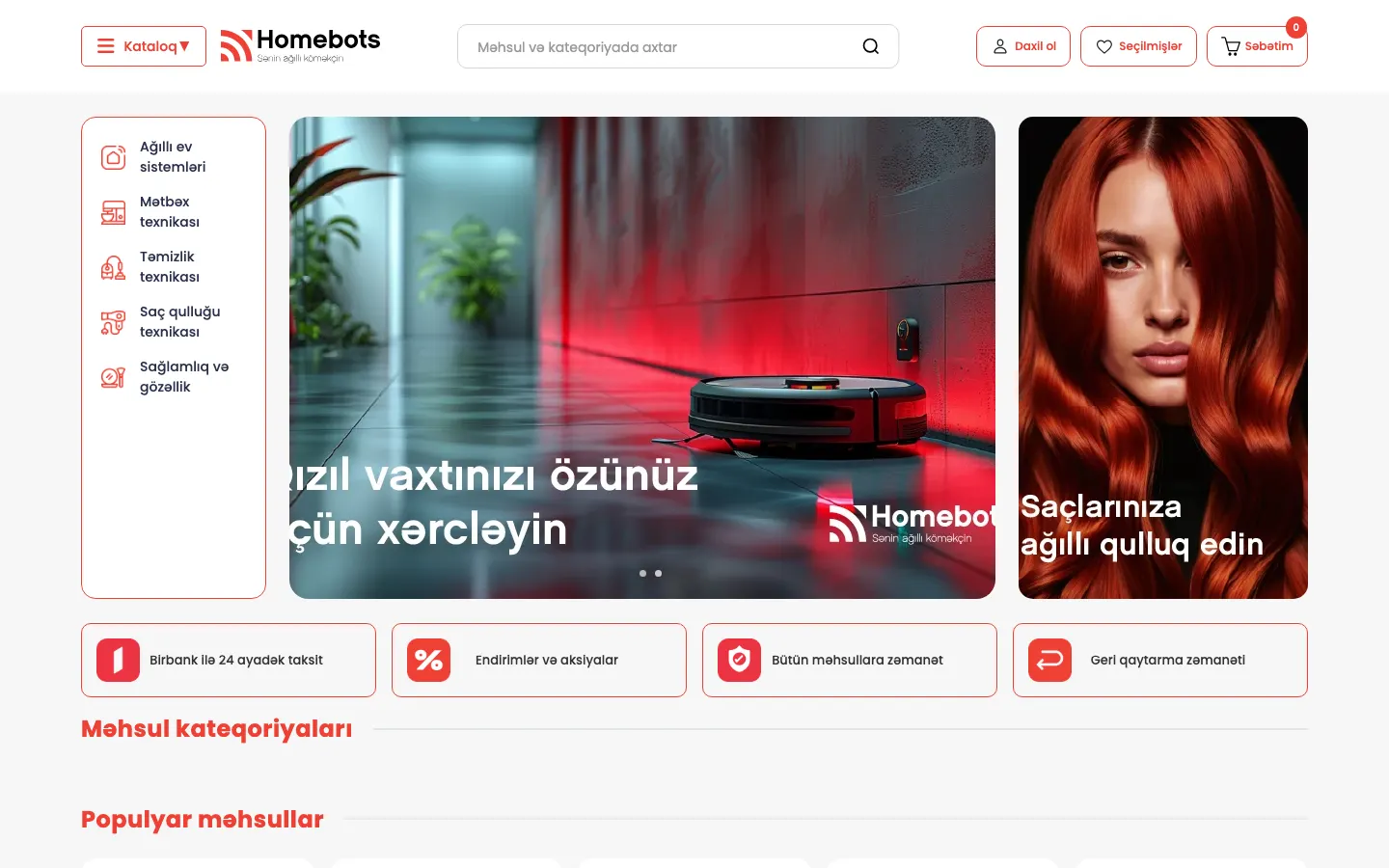 Homebots üçün hərtərəfli rəqəmsal marketinq və e-ticarət platforması
