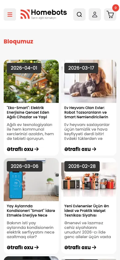 Homebots üçün hərtərəfli rəqəmsal marketinq və e-ticarət platforması