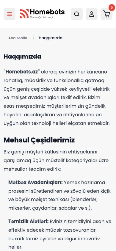 Homebots üçün hərtərəfli rəqəmsal marketinq və e-ticarət platforması