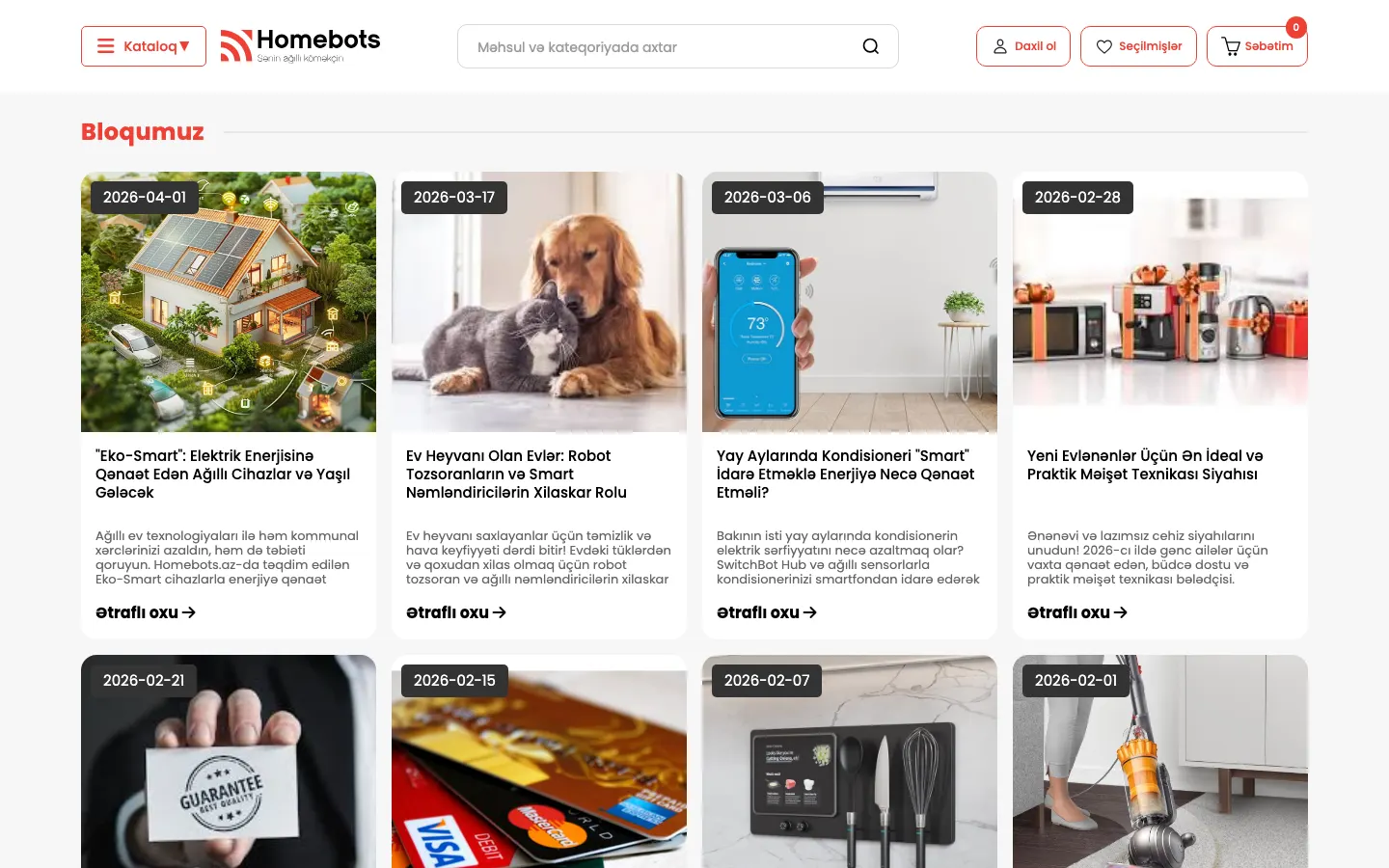 Homebots üçün hərtərəfli rəqəmsal marketinq və e-ticarət platforması