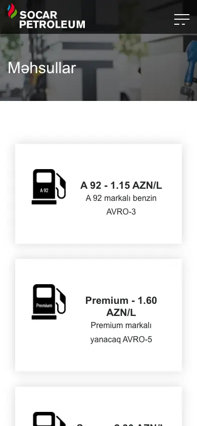 SOCAR Petroleum üçün korporativ vebsayt