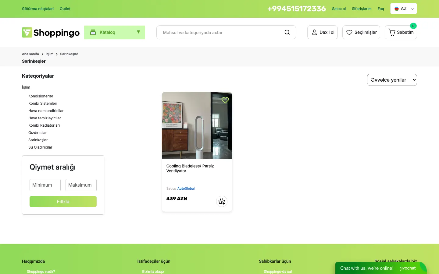 Shoppingo üçün onlayn marketplace platforması