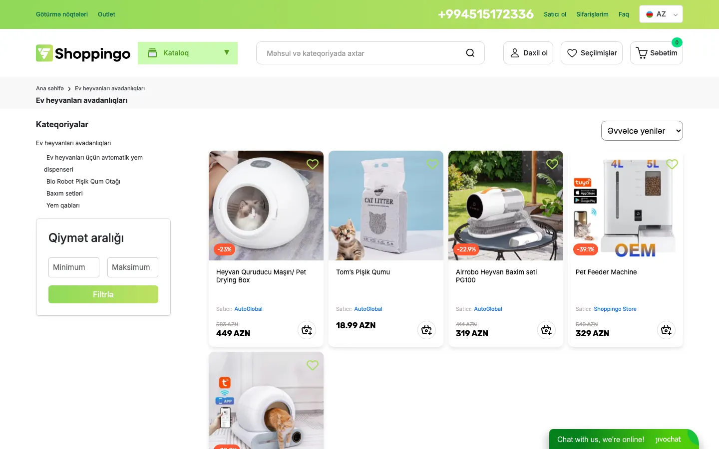 Shoppingo üçün onlayn marketplace platforması