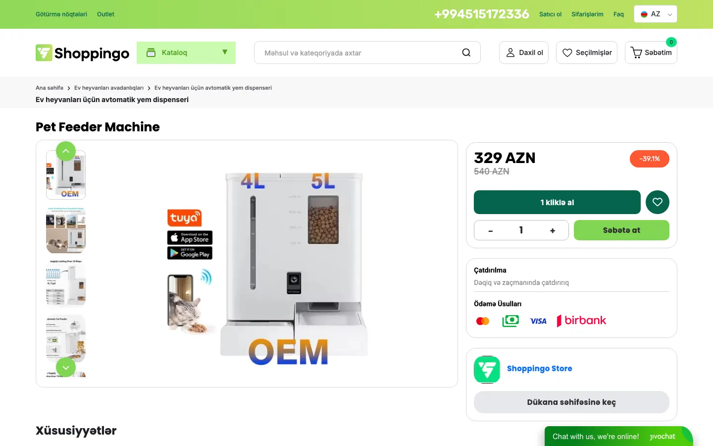 Shoppingo üçün onlayn marketplace platforması