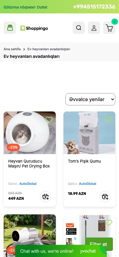 Shoppingo üçün onlayn marketplace platforması
