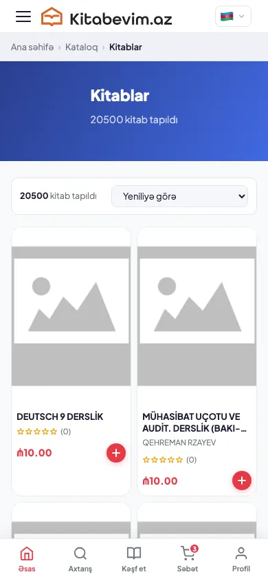 Kitabevim.az üçün onlayn kitab mağazası