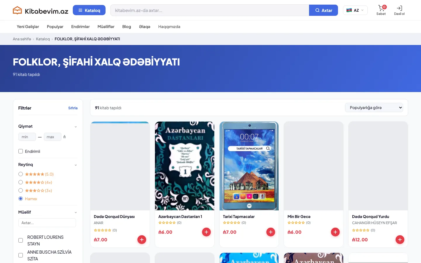 Kitabevim.az üçün onlayn kitab mağazası