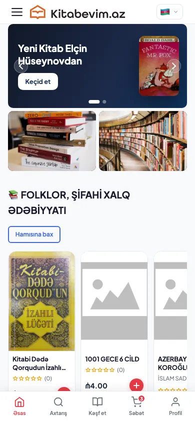 Kitabevim.az üçün onlayn kitab mağazası