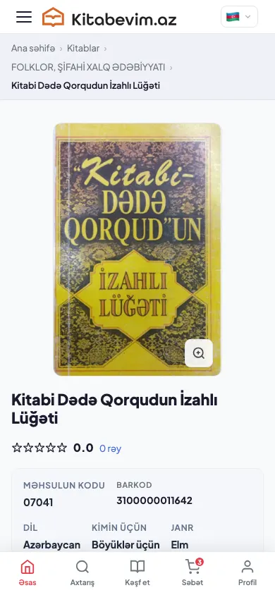Kitabevim.az üçün onlayn kitab mağazası