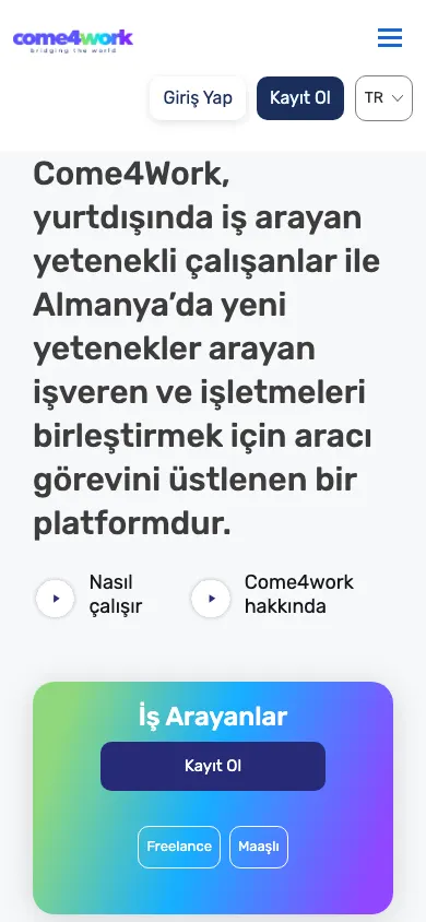Come4Work üçün iş axtaran-işəgötürən platforması